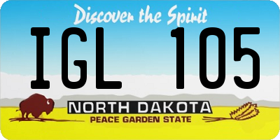 ND license plate IGL105
