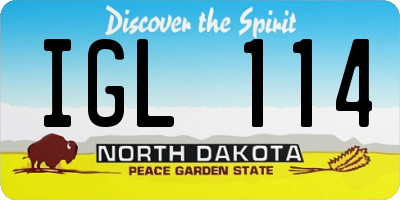 ND license plate IGL114
