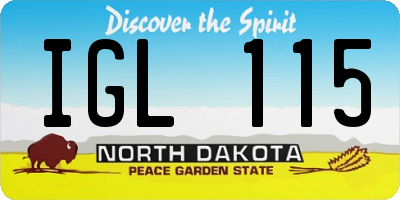 ND license plate IGL115