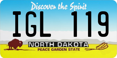ND license plate IGL119