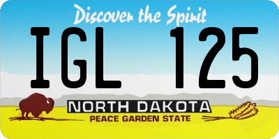 ND license plate IGL125