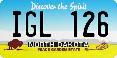 ND license plate IGL126