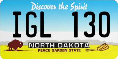 ND license plate IGL130