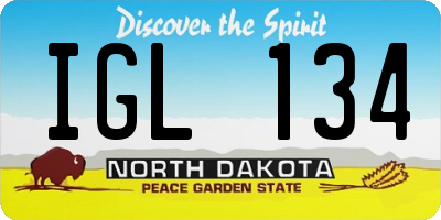 ND license plate IGL134