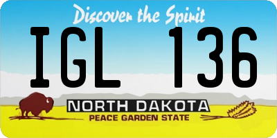 ND license plate IGL136
