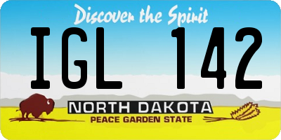 ND license plate IGL142