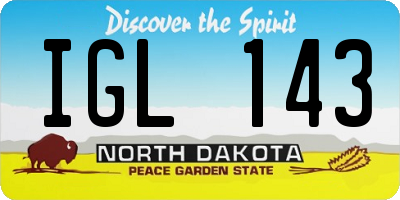 ND license plate IGL143