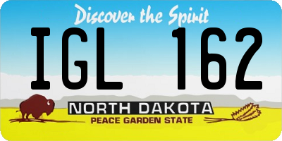 ND license plate IGL162