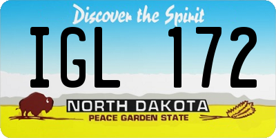 ND license plate IGL172
