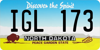ND license plate IGL173