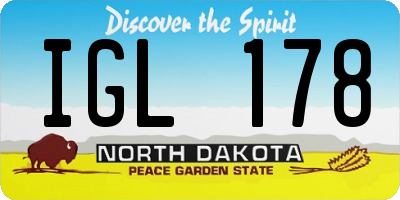 ND license plate IGL178