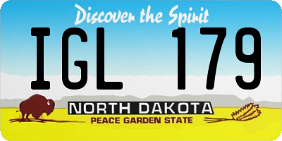 ND license plate IGL179