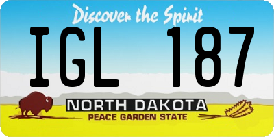 ND license plate IGL187