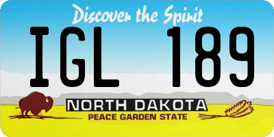 ND license plate IGL189