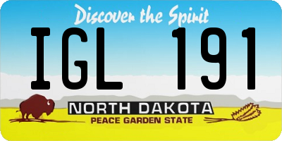 ND license plate IGL191