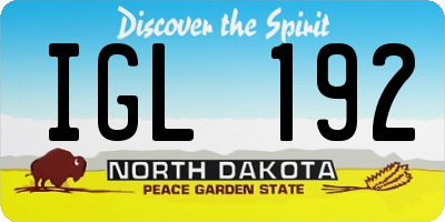 ND license plate IGL192
