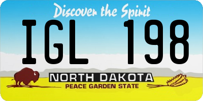 ND license plate IGL198