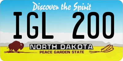 ND license plate IGL200