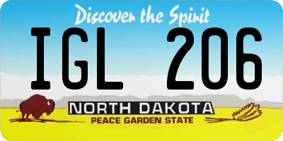 ND license plate IGL206
