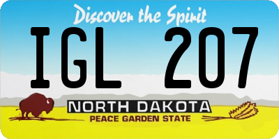 ND license plate IGL207