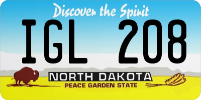 ND license plate IGL208