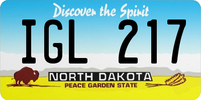 ND license plate IGL217
