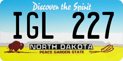 ND license plate IGL227