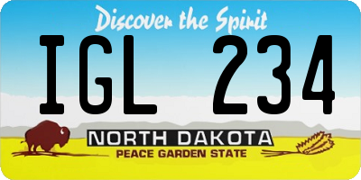 ND license plate IGL234