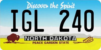 ND license plate IGL240