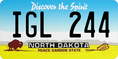 ND license plate IGL244