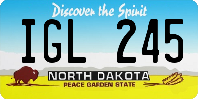 ND license plate IGL245