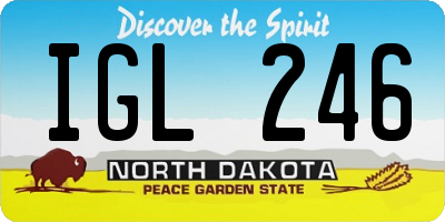 ND license plate IGL246