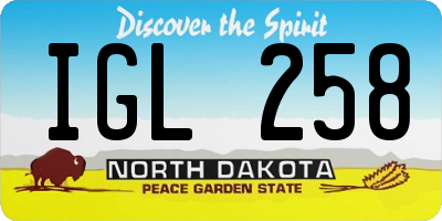ND license plate IGL258
