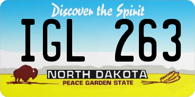 ND license plate IGL263