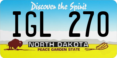 ND license plate IGL270