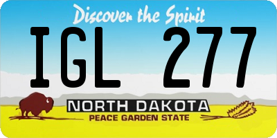 ND license plate IGL277