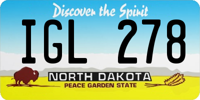 ND license plate IGL278