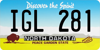ND license plate IGL281