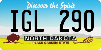ND license plate IGL290