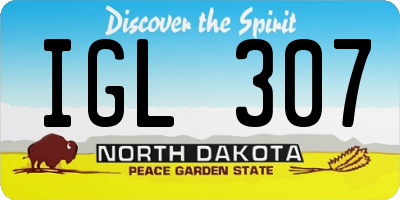 ND license plate IGL307