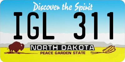 ND license plate IGL311