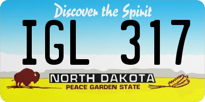 ND license plate IGL317