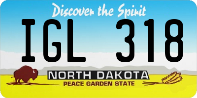 ND license plate IGL318