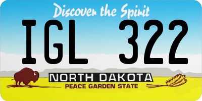ND license plate IGL322