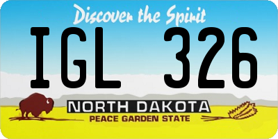 ND license plate IGL326