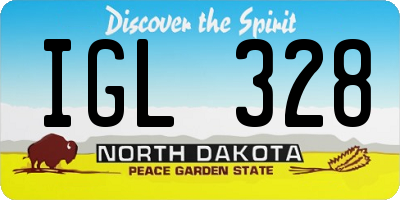 ND license plate IGL328