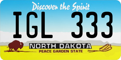 ND license plate IGL333