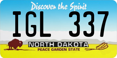ND license plate IGL337