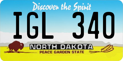 ND license plate IGL340