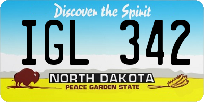 ND license plate IGL342